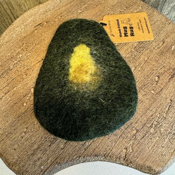 Felt Avocado Coaster Mug Rug Home Decor Gift for Boho NEW FAST SHIP - Picture 3 of 4